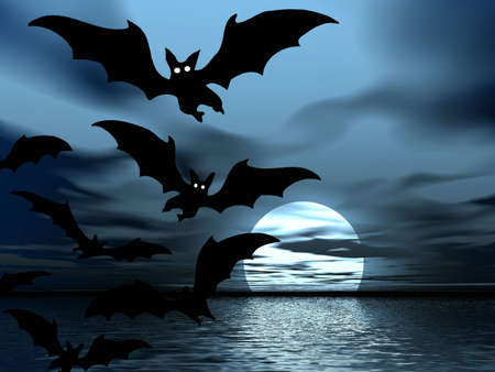 Night landscape. Batsの写真素材