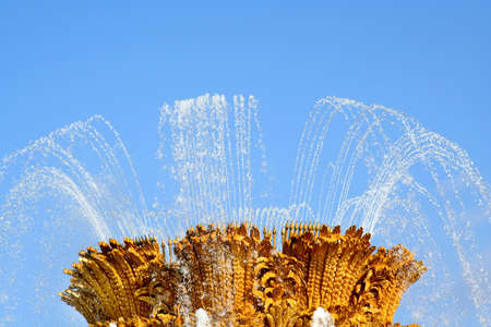 Moscow. Golden fountain of " Friendship of peoples"の写真素材