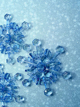 Snowflakes and snowの写真素材