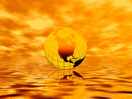 Golden planetの写真素材