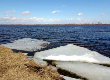 Spring. On the river, after an ice driftの写真素材