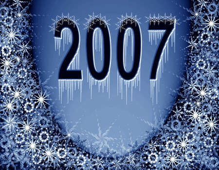 Christmas blue background. 2007
