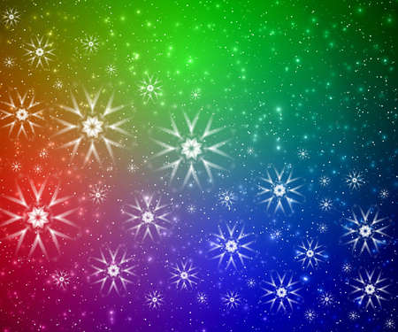 Snowflakes on color backgroundの写真素材