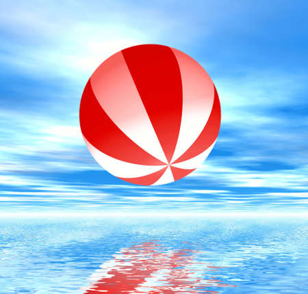 Abstraction illustration with ball and skyの写真素材