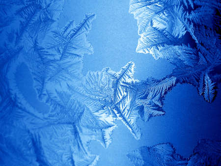 Frosty natural pattern on winter window
