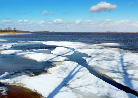   Spring.The river after an ice drift          の写真素材