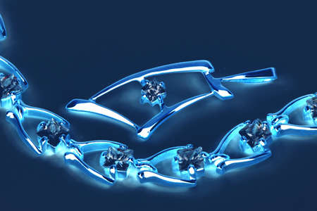Jewelry  in blue neon lightの写真素材