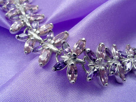 Bracelet wiht amethystsの写真素材