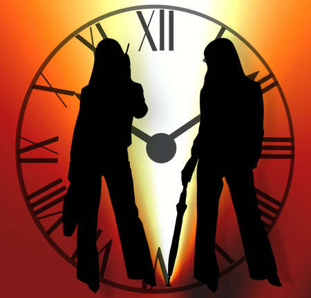 Time. Business lady and time. の写真素材