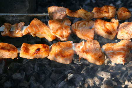 Barbecue of salmonの写真素材