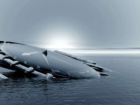 Abstraction 3d landscape with compassの写真素材