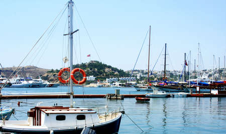 Yachts in Aegean Seaの写真素材