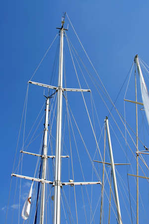 Mast of yachts and sky