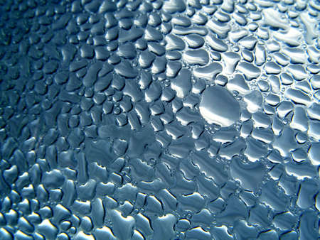 Drops on glass close-up
