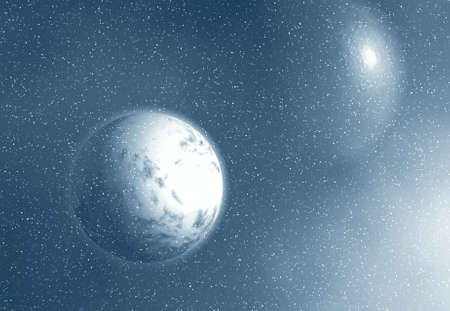 Space. Moon. 3D illustration