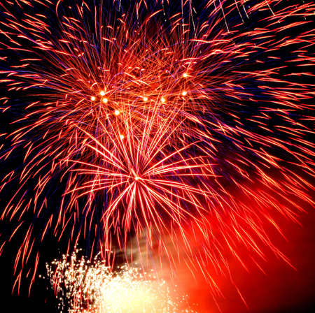 Celebratory firework. Festival of fireworks in sky