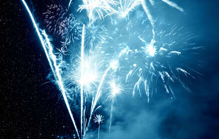Blue Fireworkの写真素材