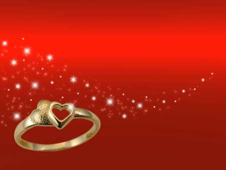 Valentines background with golden ringの写真素材