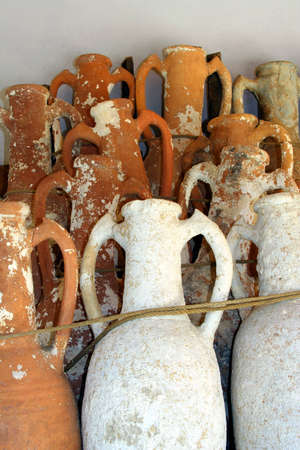 Greek ancient ceramics. Museum of  underwater archaeology in Bodrumの写真素材