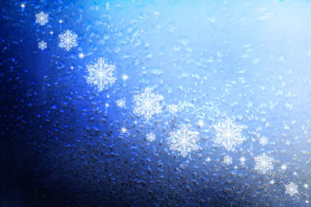 Frosty background with snowflakes