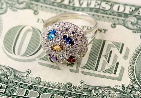 Jewelry and  dollarsの写真素材
