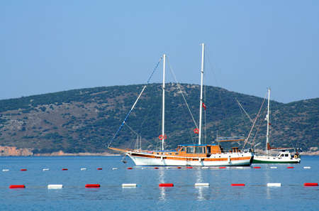 Yachts  in Aegean Seaの写真素材
