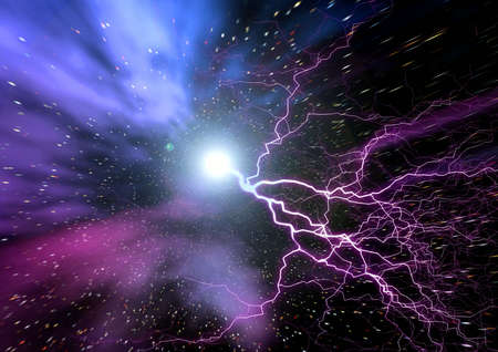 Abstraction spacy background for design.  forked lightningの写真素材