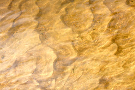 Golden sand on coast of riverの写真素材