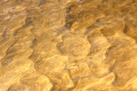 Golden sand on coast of riverの写真素材