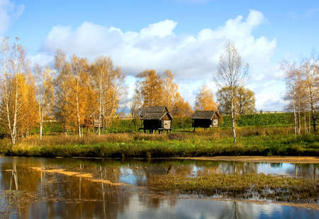 Autumnal scene. Lakeの写真素材