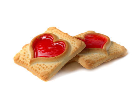 Tasty cookies isolated on a white backgroundの写真素材