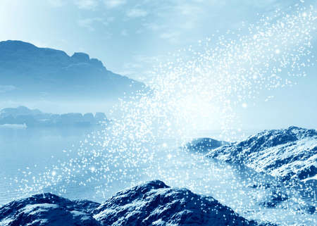 Arctic  landscape. Winter season. 3d graphicsの写真素材