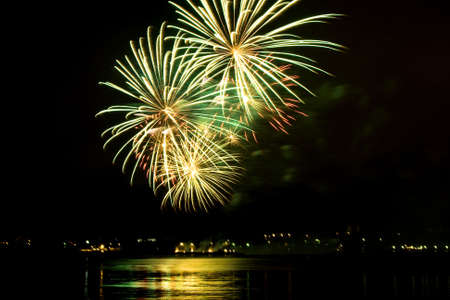 Celebratory  firework in night skyの写真素材