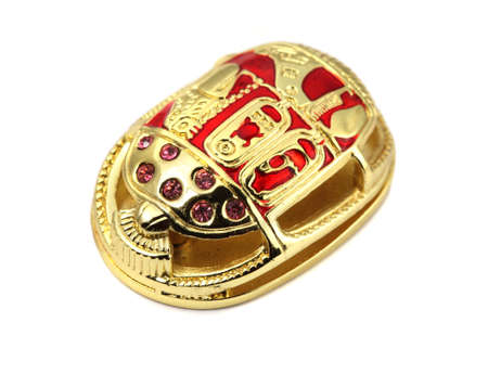 Golden egyptian Scarabの写真素材