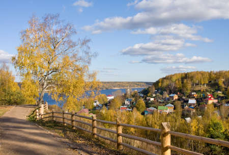 Autumn beautiful scenery - nature in Ivanoskya area - Ples townの写真素材