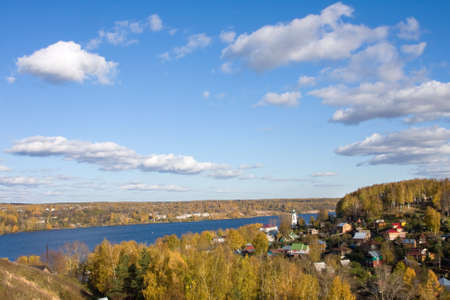 Autumn beautiful scenery - yellow   in Ivanosky area - Ples townの写真素材