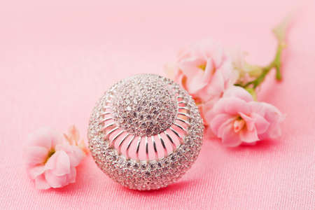 Jewelry and flowers for advertising and celebratory cardsの写真素材