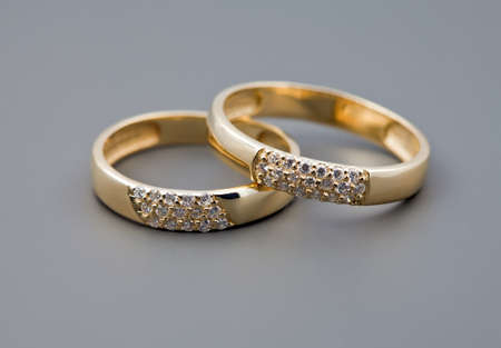 Celebratory accessories - two rings for wedding day and card