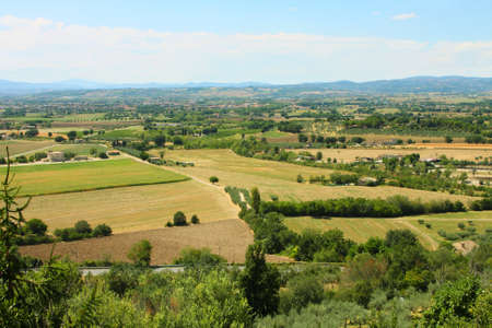 The Italian province, fields and roads, the top view