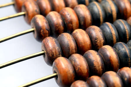 Antique old wooden merchant accounts close- upの写真素材