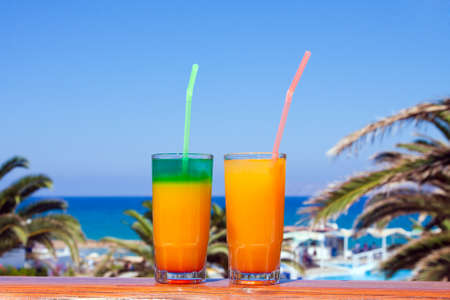 Beach on a Crete, the Greek island, drinksの写真素材