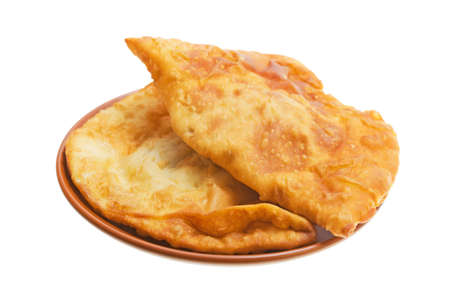 Baked pastry with meatの写真素材