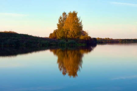 Beautiful nature, autumn. Wild scenery. Small River