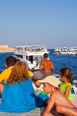 People travel on yachts in the red sea, Egyptのeditorial素材