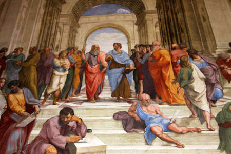 Art of Italy in museums of Vatican, a fresco of Raphael , stanza