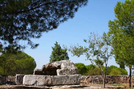  Pamukkale. Turkey. Ruins of Hierapolis, ancient city  の写真素材