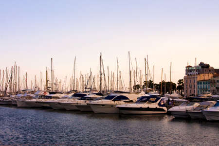 Azure coast of france, luxury yachts in Cannes port
