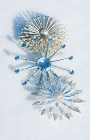 Christmas decoration snowflakes, background for holidays card and coverの写真素材