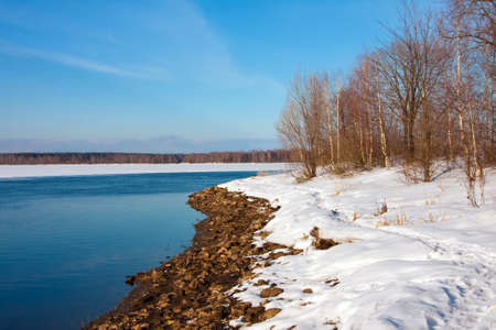 Spring landscape, river volga in Russia