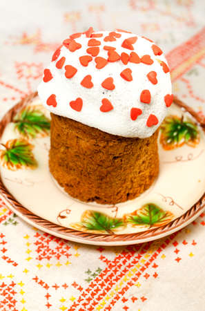 Celebratory Easter russian bread - sweet cake decoration 